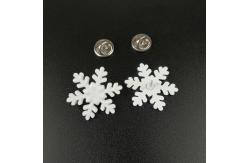 China Metallic Glitter Snowflake Pin Badge Custom Zinc Alloy / Iron / Brass No Minimum Quantity supplier
