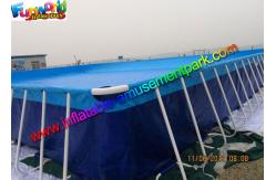 China Summer Rectangular PVC Water Inflatable Swimming Pools with Metal Frame supplier