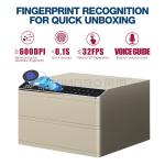 Double Layers Auto Open Safe For Documents And Jewelry With Solid Steel