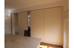 China Soundproof And Acoustic Sliding Folding Partitions MDF + Melamine Material supplier