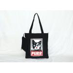 Heat Transfer Recyclable Tote Bag , Cartoon Canvas Tote Bags With Zipper for sale