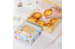 China Egg Tart Packaging Cake Boxes With CMYK / Pontone Offsent Printing And Biodegradable Material supplier