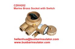 China 10A/16A marine brass socket with switch CZKH101 electrical connectors IP56 supplier
