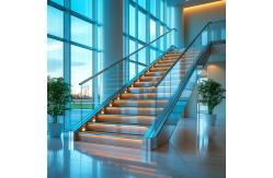China Designer Stainless Steel Handrails with Wood Inserts for Glass Staircase Applications supplier