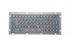 China 64 Keys Stainless Steel Backlit Usb Keyboard , Industrial Metal Keyboard With Trackball supplier