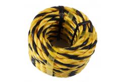 China 0-1000m Length PE Tiger Rope with High Strength in Yellow and Black 3 Strand Twisted supplier