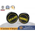 China Double Sided Engraved Positioning Card Black Acrylic Dealer Texas Poker Table Game factory
