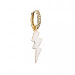 CZ Lightning Bolt Hoop Earrings OEM Classic Gold Plated Enamel Earring