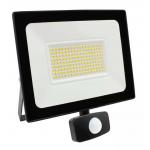 Black 50W LED Floodlight With Motion Sensor Aluminum Diecast IP44