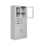 Electrostatic Powder Coating Glass Door Steel File Cabinet for sale