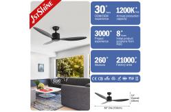 China Small And Low Profile Black Modern Ceiling Fan DC Motor ABS Blade supplier