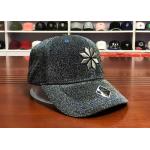 Custom made Bling metal thread ACE embroidery flower printing 6panel  baseball caps hats for sale
