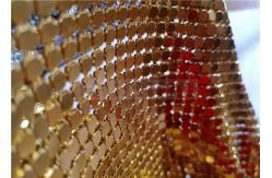 China 4x4mm Aluminium Metal Flake Fabric In Gold Used As Auxiliary Material supplier