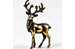 China Antique Metallic Plating Reindeer Ornament With Glitter Accents supplier