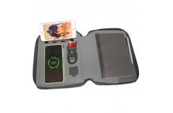 China Durable PU Business Multifunctional Wireless Charging Notebook With Powerbank And USB supplier