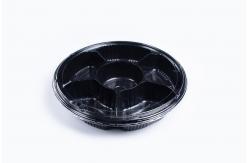 China Round Disposable Food Packaging Plastic Sushi Trays with Lid supplier