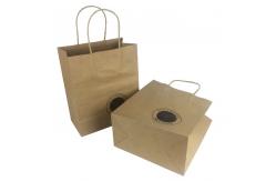 China SGS Flexo Printed Brown Kraft Carrying Shopping Bags With Handles supplier