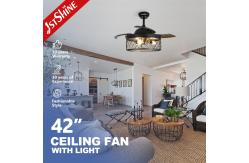 China 42 Inches Farmhouse Bedroom Invisible Ceiling Fan With Lights And Remote Control supplier