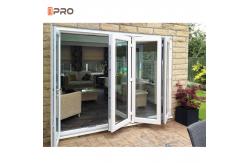China Tempered Glass Aluminum Folding Doors Australian Standards Patio Soundproof Bifold Doors supplier