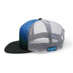 5 panels adult male man flat peak bule printing trucker mesh hat