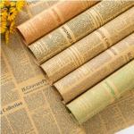 50*70cm Flower Wrapping Paper in Vintage English Newspaper Style for Gift Packaging for sale