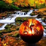 Outdoor Fire Pit Sphere Steel Fire Pit 6mm Thickness Customized