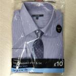 Purple Stripe Mens Casual Long Sleeve Button Up Shirts 65% Polyester 35% Cotton for sale