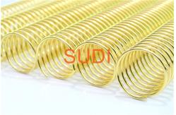 China Gold Single Steel Spiral Binding Coils With Electroplated Finish 1/4 Inch supplier