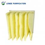 6 Bag Medium Filter Air Filter F8 Aluminum Frame With Yellow PET Complex Fibre for sale