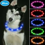 TPU Cuttable LED Dog Collar USB Rechargeable , LED Reflective Dog Collar 6 Colors Available for sale