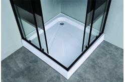 China Stylish,Durable Square Shower Enclosures With Black Block Stripes Glass For Modern supplier
