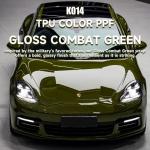 K015 TPU Full Vinyl Wrap Film With Gloss Combat Green Coloured Ppf Wrap