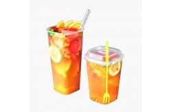 China Square 24Oz 500ml Boba Bubble Plastic PP Cups Single Wall supplier