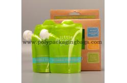 China Resealable 150ml 200ml 100mic Stand Up Spout Pouch With Caps For Juice supplier