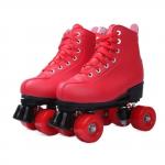 Brilliant Lightning PU Leather Outdoor Roller Skate Women'S Red Roller Skates for sale
