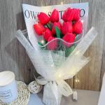 Christmas rose and tulip artificial flower bouquet confession birthday gift manufacturer wholesale bouquet gifts for sale