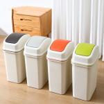 Slim Trash Can 10L Plastic Trash Can Garbage Can with Press Top Lid Modern Waste Basket Rubbish Bin for sale