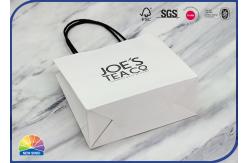 China Twisted Handles 180gsm White Kraft Paper Tote Bag Matt Varnish supplier