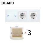 Single Live Wire Control Touch Switch With 2 Sockets And 2 Light 60mm Hole Spacing for sale