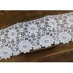 Wide Flower Pattern White Guipure Lace Trim For Fashion Dress OEM / ODM for sale
