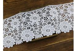 China Wide Flower Pattern White Guipure Lace Trim For Fashion Dress OEM / ODM supplier