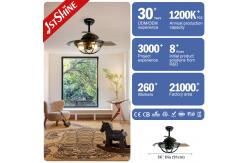 China 36 Inch Retractable Ceiling Fan Light with Remote Control and Space-Saving Design supplier