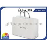 Elegant White Kraft Paper Tote Bag / Paper Shopping Bags with Handles for Garment Packaging for sale