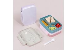 China Leak Proof PP Rectangular Bento Lunch Box With Lid Dishwasher Safe Light Pink supplier