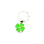 Four Leaf Clover Cute Metal Keychain Custom Color Filling Key Holder for sale