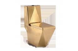 China Sanitary Ware Floor Stand Golden Conjoined Toilet Luxury Diamond Dual Flush supplier