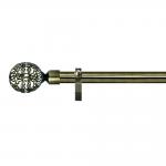 Anti-Brass Plain Rod Curtain Rods Set With Hollow Iron Finial for sale