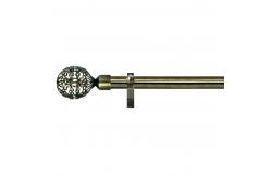 China Anti-Brass Plain Rod Curtain Rods Set With Hollow Iron Finial supplier