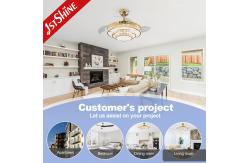 China 220V Crystal Retractable Ceiling Fan Light Dimmable Fandelier 6 Speed supplier