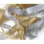 Meisida Gold and Silver Scallion Haired Ribbon Gift Flower Cake Baking Wedding Decoration Gold and Silver Scallion Ribbon for sale